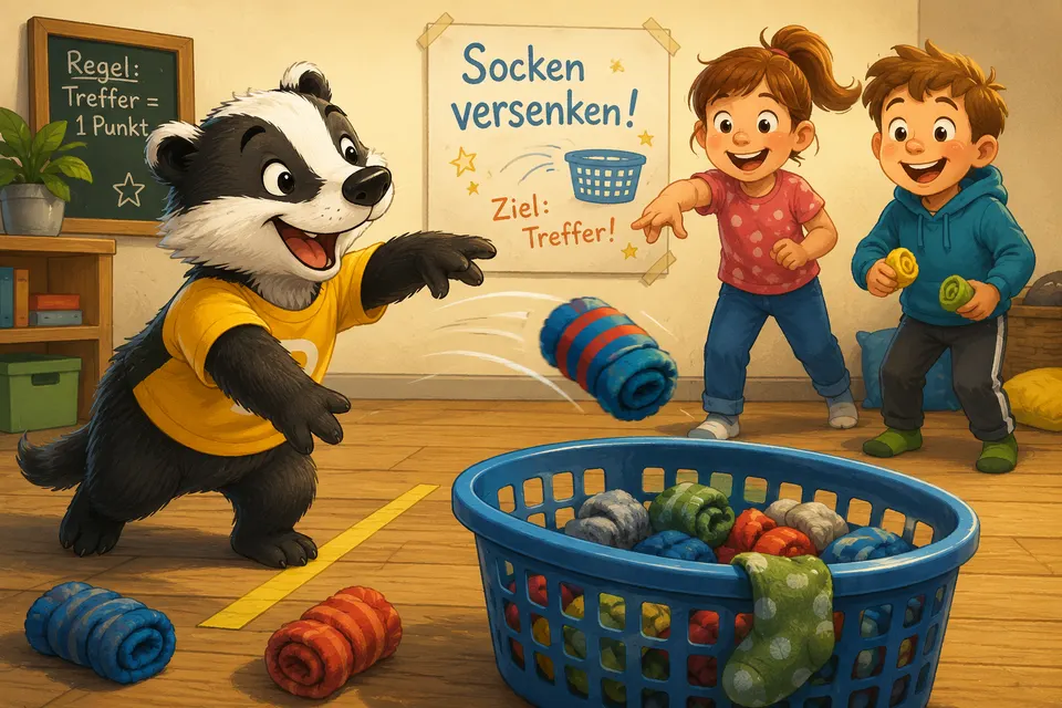 Socken versenken: Spielidee für Kinder und Familien